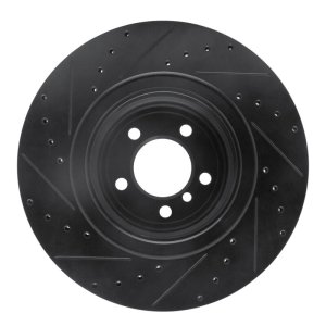 BMW ALPINA B7 Brake Rotor (1) - Rear Right - R1 Concepts - Drilled & Slotted - Black - `07-`08